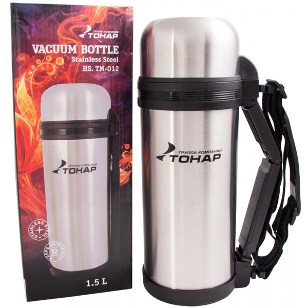 Термос Тонар HS.TM-012 (дополн. чашка, скл.ручка, ремень) 1.5 л