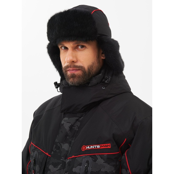 Шапка-ушанка Huntsman Reflect черный/мех Норка