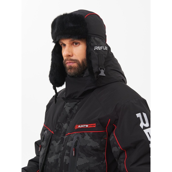Шапка-ушанка Huntsman Reflect черный/мех Норка