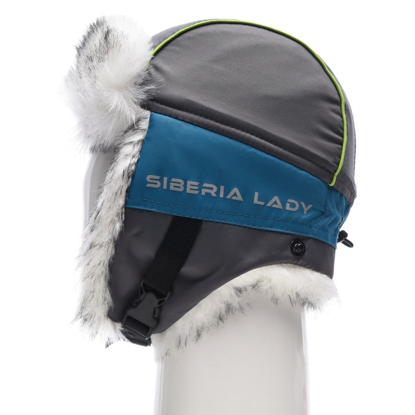 Шапка-ушанка женская Huntsman Siberia Lady Бирюза/серый