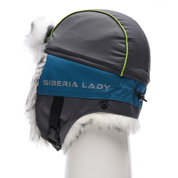 Шапка-ушанка женская Huntsman Siberia Lady Бирюза/серый