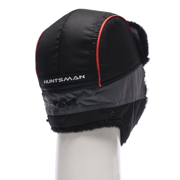 Шапка-ушанка Huntsman Siberia серый-чёрный/мех Норка, тк. Breatheable
