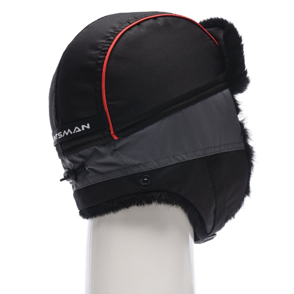 Шапка-ушанка Huntsman Siberia серый-чёрный/мех Норка, тк. Breatheable