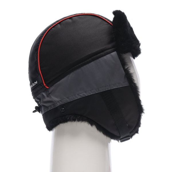 Шапка-ушанка Huntsman Siberia серый-чёрный/мех Норка, тк. Breatheable