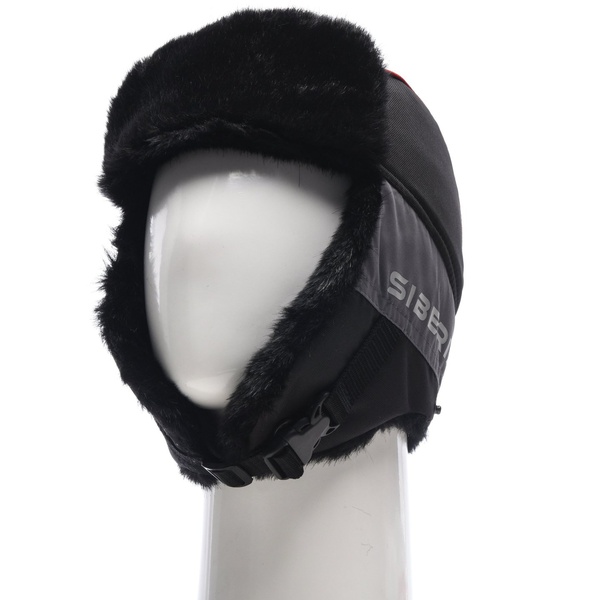 Шапка-ушанка Huntsman Siberia серый-чёрный/мех Норка, тк. Breatheable