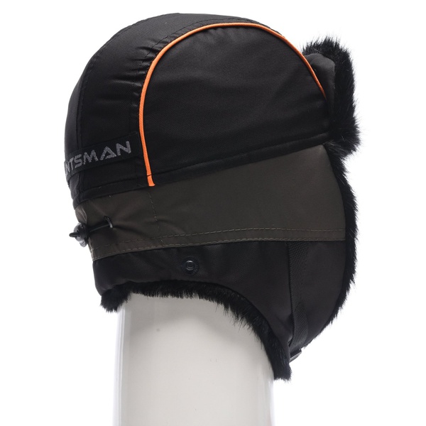 Шапка-ушанка Huntsman Siberia хаки-чёрный/мех Норка, тк. Breatheable