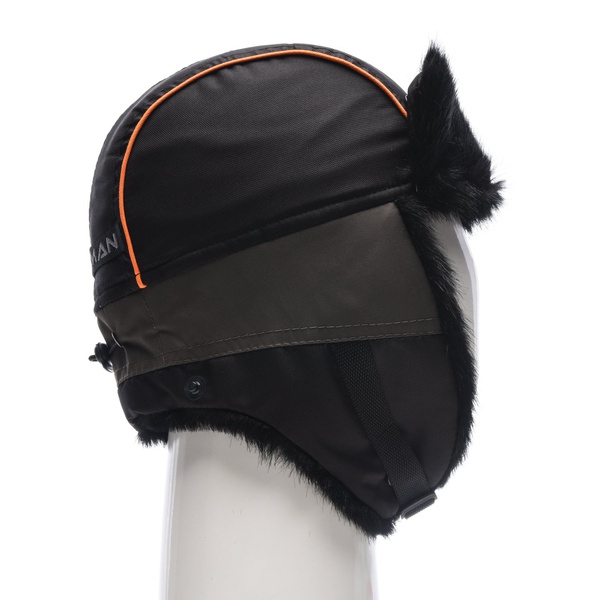 Шапка-ушанка Huntsman Siberia хаки-чёрный/мех Норка, тк. Breatheable