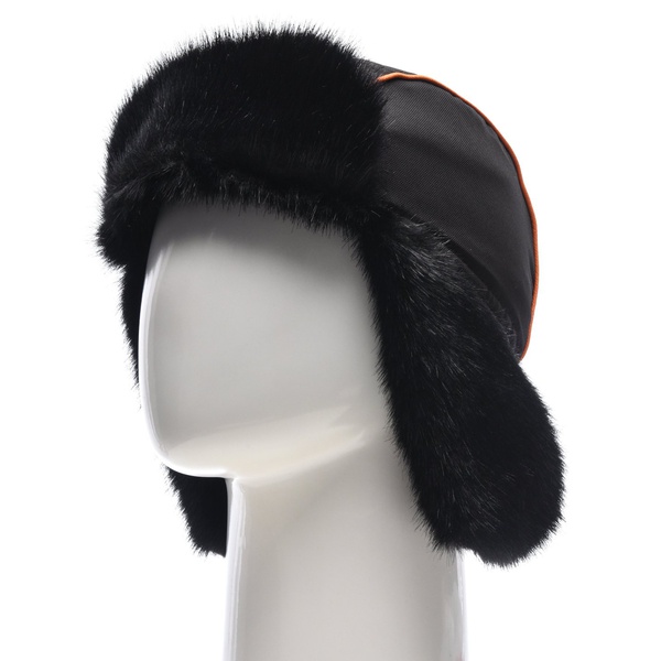 Шапка-ушанка Huntsman Siberia хаки-чёрный/мех Норка, тк. Breatheable