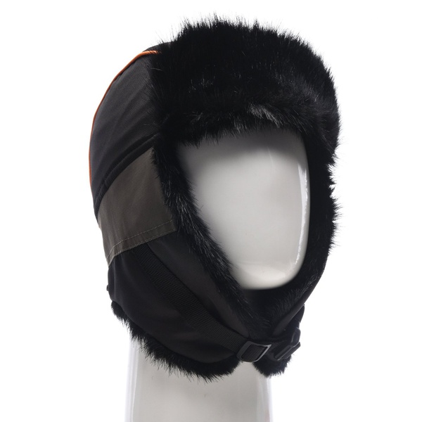 Шапка-ушанка Huntsman Siberia хаки-чёрный/мех Норка, тк. Breatheable