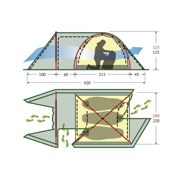 Палатка Alexika Tower 3 Plus
