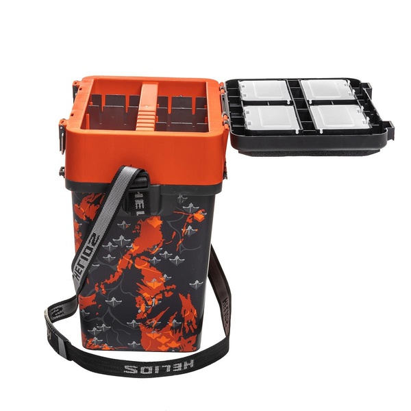 Ящик рыболовный зимний Helios Shark (двухсекционный) оранжевый