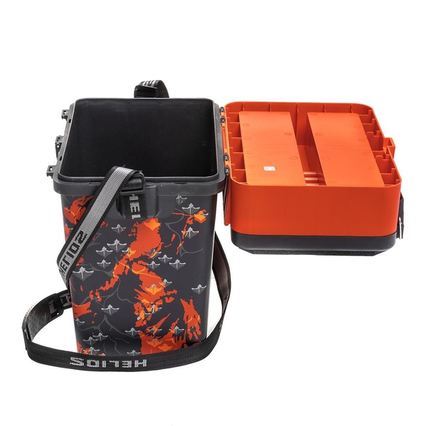 Ящик рыболовный зимний Helios Shark (двухсекционный) оранжевый