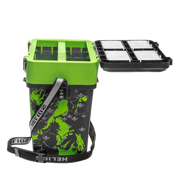 Ящик рыболовный зимний Helios Shark (двухсекционный) салатовый