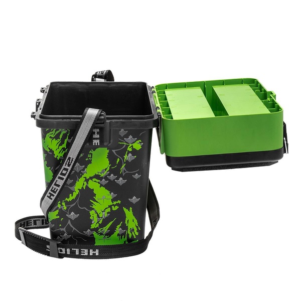 Ящик рыболовный зимний Helios Shark (двухсекционный) салатовый