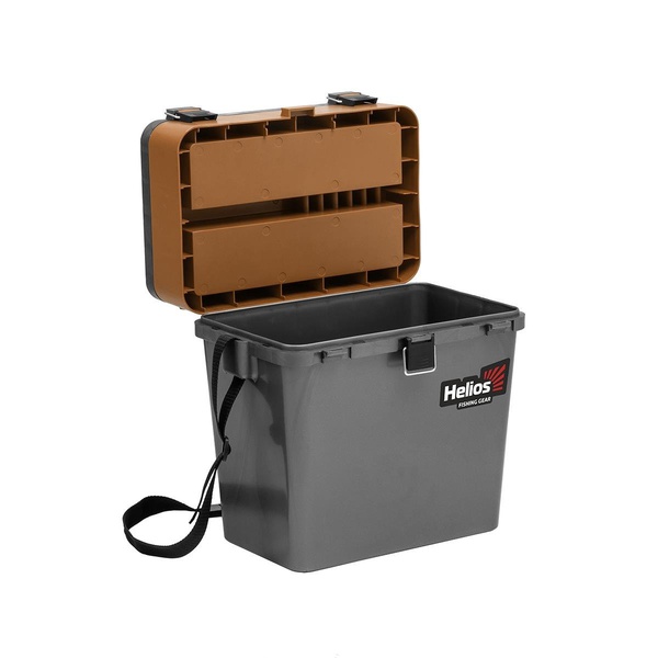Ящик рыболовный зимний Helios (двухсекционный) серый/золото