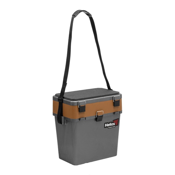 Ящик рыболовный зимний Helios (двухсекционный) серый/золото