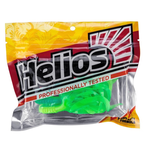 Твистер Helios Credo Four Tail 3,35"/8,5 см (10шт/уп) голубой лайм