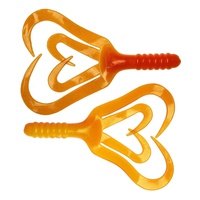 Твистер Helios Credo Four Tail 3,35"/8,5 см (10шт/уп) оранжевый/желтый