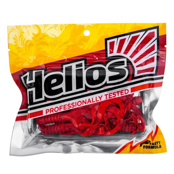 Твистер Helios Credo Four Tail 3,35"/8,5 см (10шт/уп) красный перец