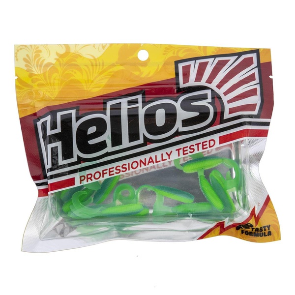 Твистер Helios Tiny Credo 1,55"/4 см (12шт/уп) голубой лайм