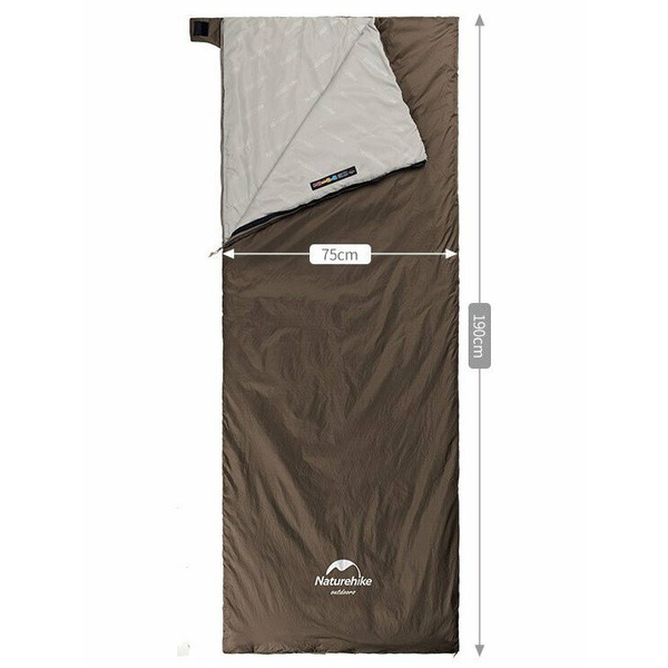 Спальный мешок Naturehike Мини LW180 NH21MSD09 Серо-коричневый, р. М