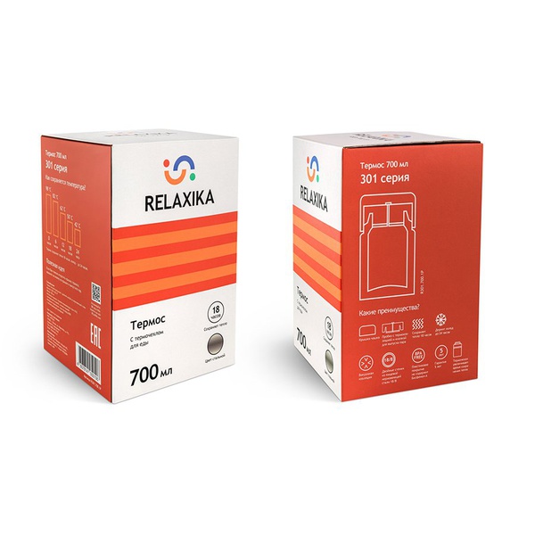Термос Relaxika 301 (с термочехлом) стальной, 0,7 л