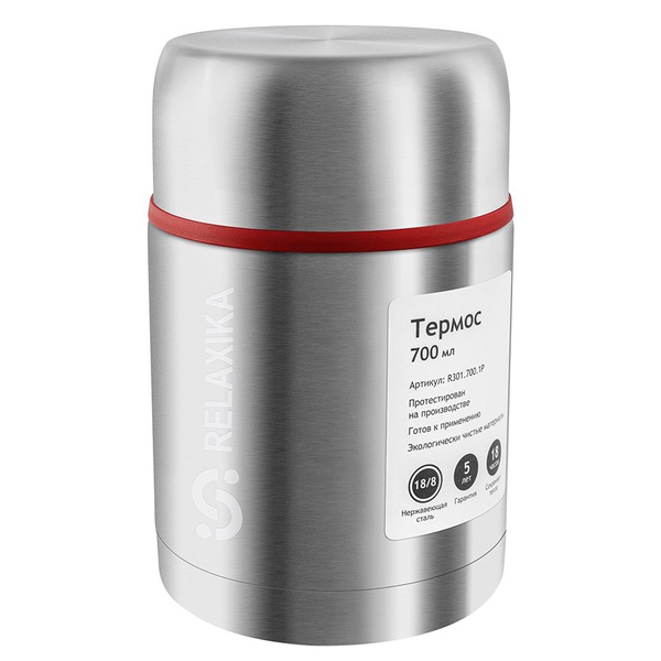 Термос Relaxika 301 (с термочехлом) стальной, 0,7 л