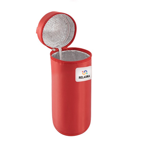 Термос Relaxika 102 (2 чашки) стальной, с термочехлом, 1 л