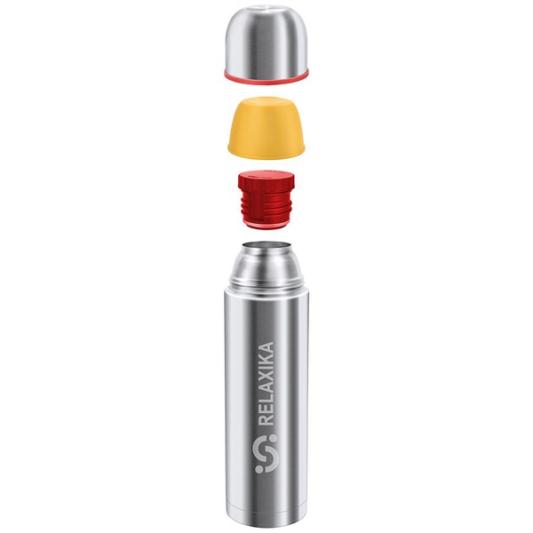 Термос Relaxika 102 (2 чашки) стальной, с термочехлом, 1,2 л