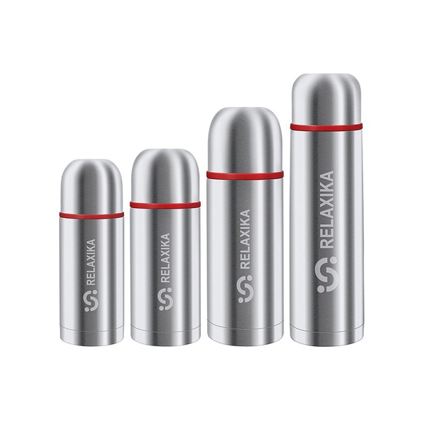 Термос Relaxika 102 (2 чашки) стальной, с термочехлом, 0,5 л