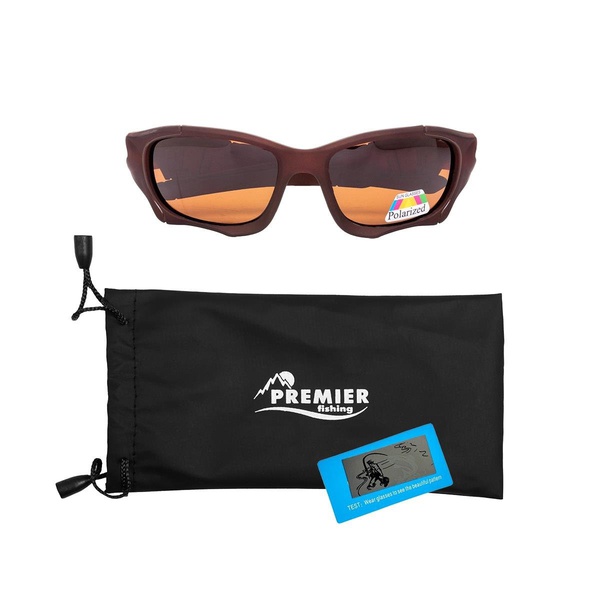 Очки поляризационные Premier Fishing PR-OP-128P (в чехле) коричневый