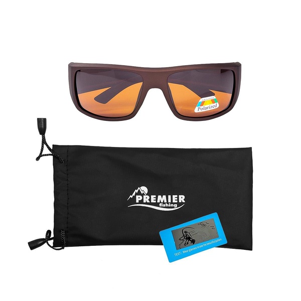 Очки поляризационные Premier Fishing PR-OP-9390 (в чехле) коричневый