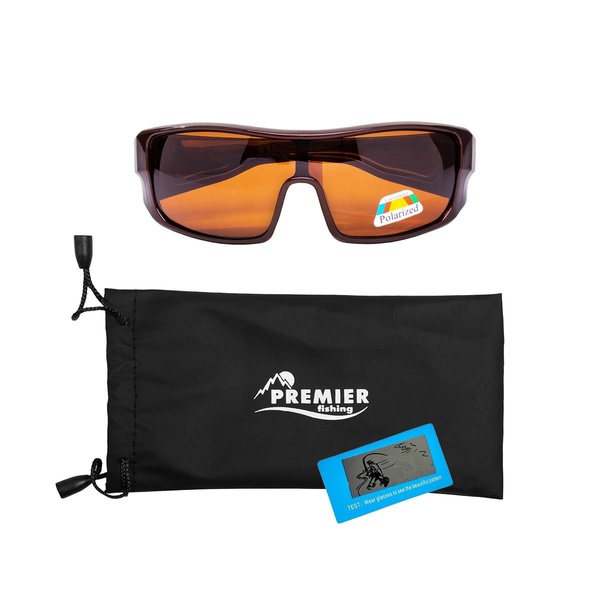 Очки поляризационные Premier Fishing PR-OP-9436 (в чехле) коричневый