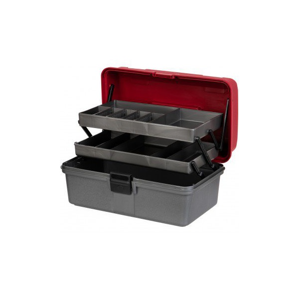 Ящик рыболова Helios двухполочный красный/серый