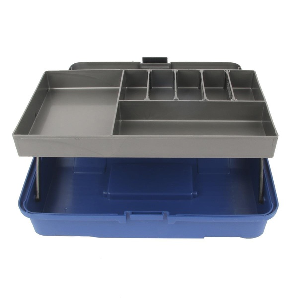 Ящик рыболова Helios двухполочный синий/серый