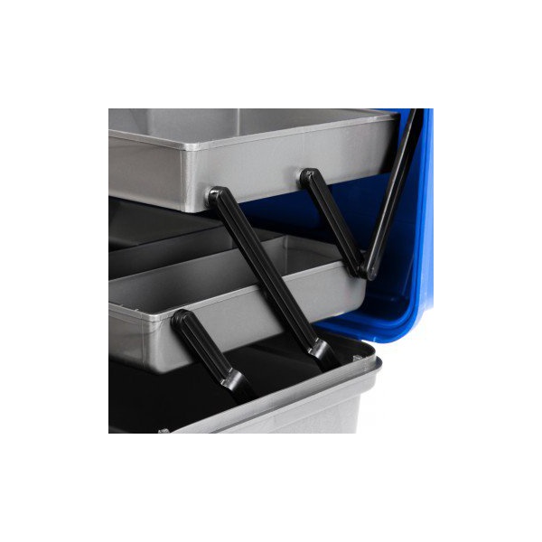 Ящик рыболова Helios двухполочный синий/серый