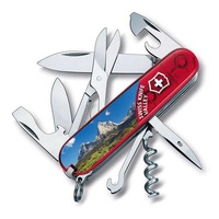 Нож Victorinox Climber (подар. упаковка) полупрозрачный красный, Swiss Valley