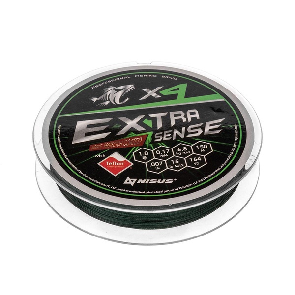 Шнур Nisus Extrasense X4 PE Green (150м) 0.17 мм