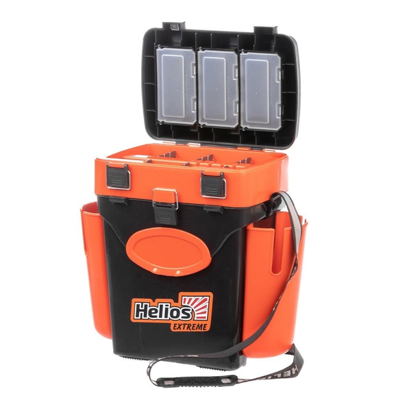 Ящик зимний Helios FishBox (двухсекционный) оранжевый, 10 л