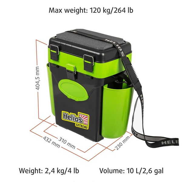 Ящик зимний Helios FishBox 10 л двухсекционный зеленый