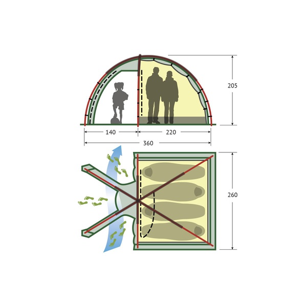 Палатка Alexika Minnesota 4 Luxe бежевый