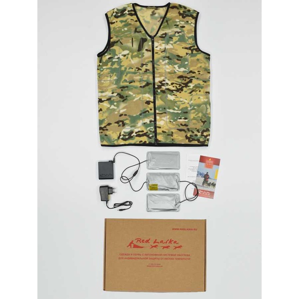 Жилет флисовый с подогревом RedLaika RL-03-FH1 (камуфляж) 8-30 часов, ДУ (4400 мАч)