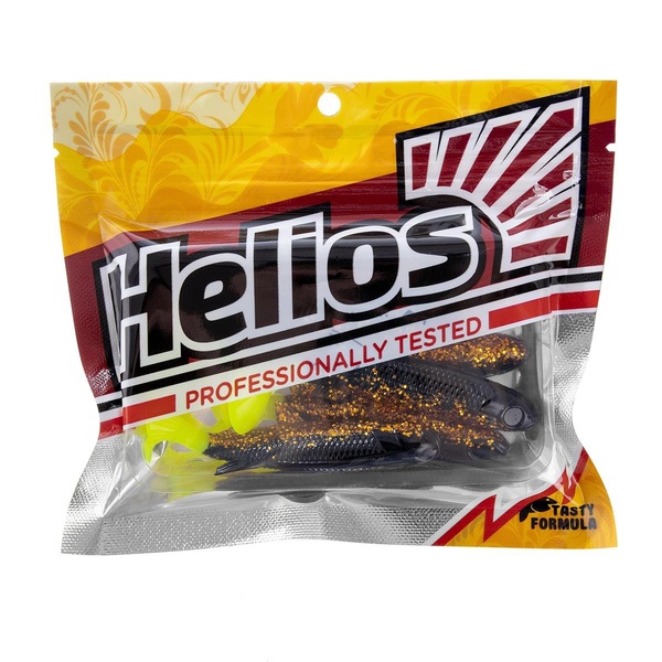 Виброхвост Helios Nelma 3,15"/8 см (6 шт) черные искры