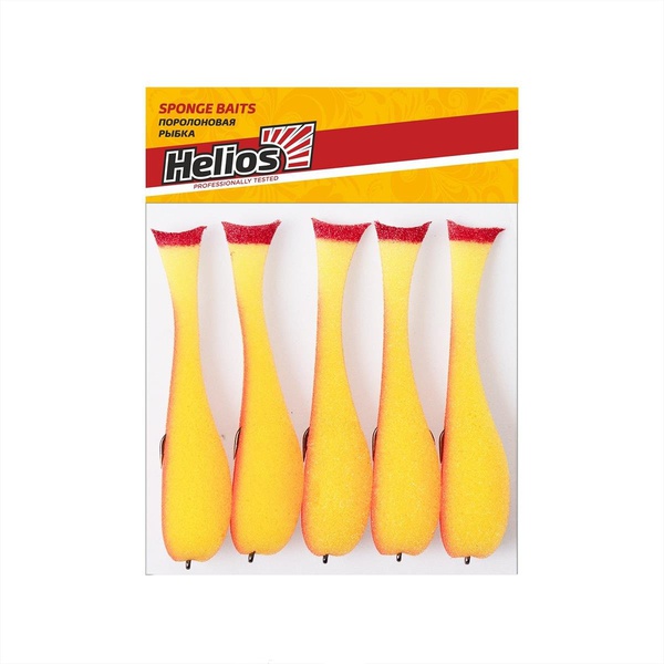 Рыбка поролоновая Helios 9 см (на офсет.крючке) желтый/красный