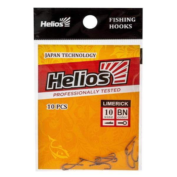 Крючок Helios Limerick с кольцом (цвет BN, 10шт) №1/0