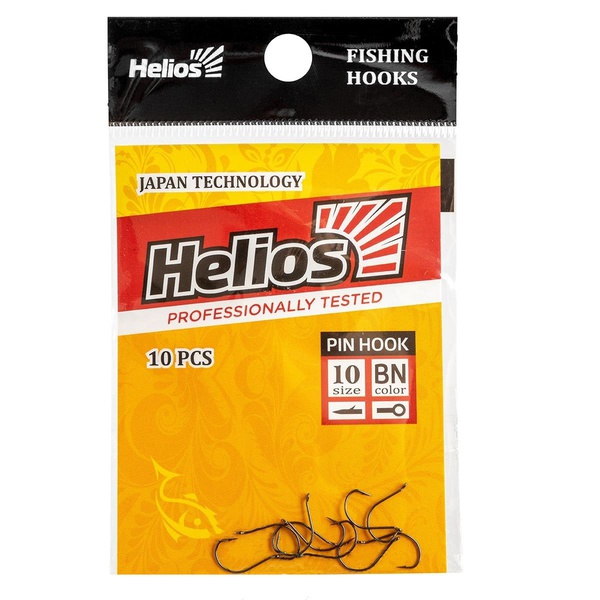 Крючок Helios Pin hook с кольцом (цвет BN, 10шт) №4