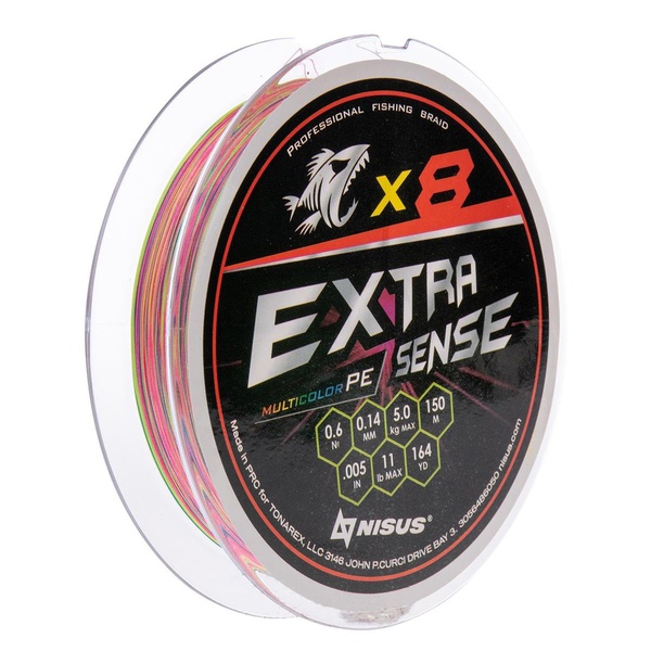Шнур плетеный Nisus Extrasense X8 PE Multicolor (150 мм) 0.14 мм