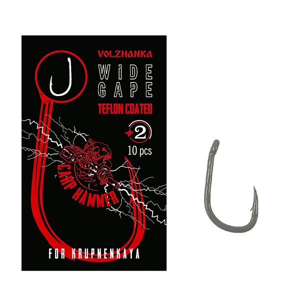 Крючок Волжанка Wide Gape Teflon (10шт/уп) №10