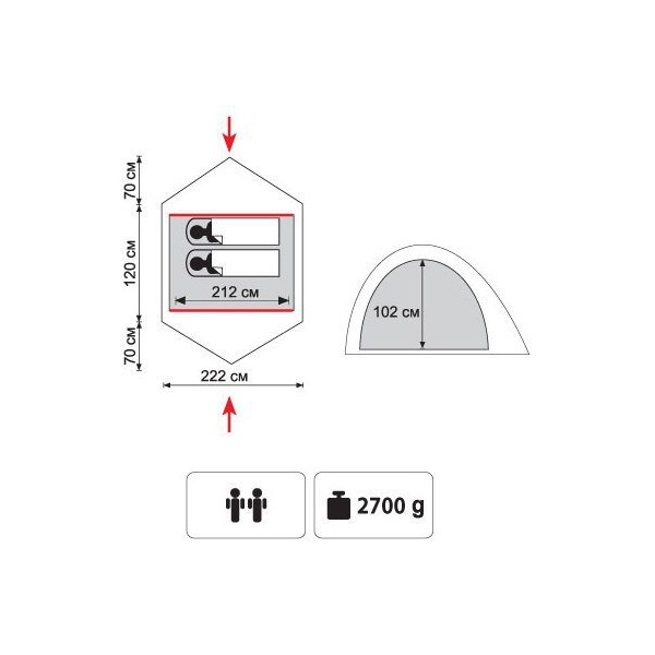 Палатка Tramp Sarma 2 V2 серый