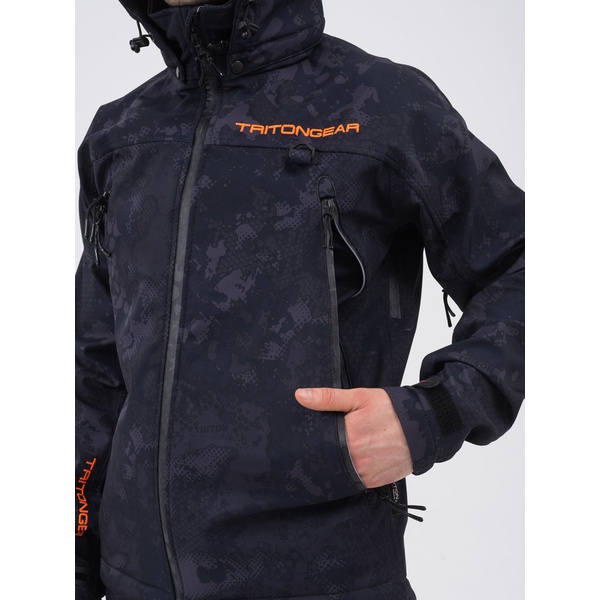Костюм демисезонный Тритон Pro -5°С (Softshell) Серо-чёрный